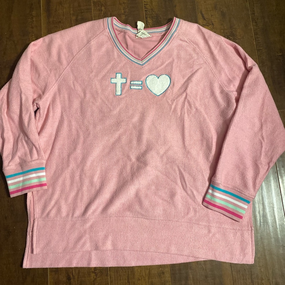 Jadelynn Brooke Corded V-Neck Pullover XL